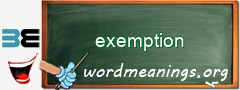 WordMeaning blackboard for exemption